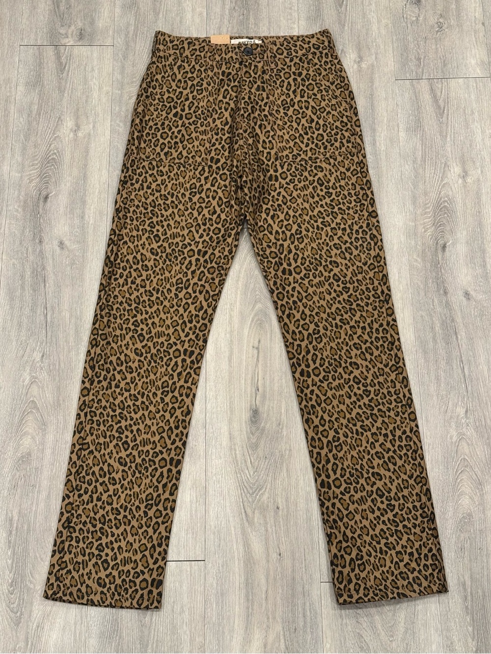 Naked & Famous Denim Casual Leopard Print High Rise Tapered Leg Fatigue Pant